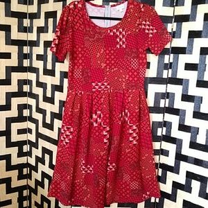 Lularoe Amelia dress. L. Zippered back. Pockets!